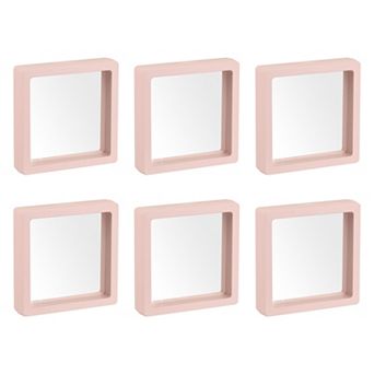 Floating Thin Film Display Box, ABS Frame Case 9cm x 9cm x 2cm Pack of 6