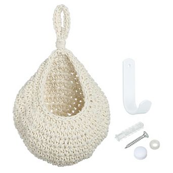 Small Size Teardrop Home Decor Storage Hand-woven Wall Hanging Basket For Garlic Potato