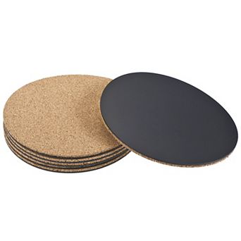 Cork Plant Mat 6" Round Plastic Absorbent Waterproof Coaster Pad For Home Garden Pot, Pack Of 6