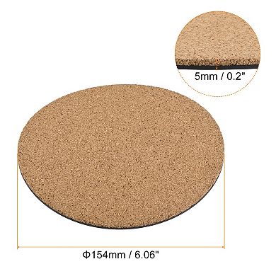 Cork Plant Mat 6" Round Plastic Absorbent Waterproof Coaster Pad For Home Garden Pot, Pack Of 6