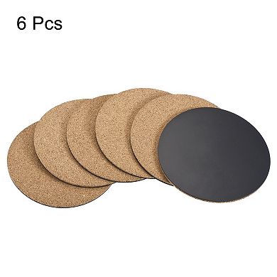 Cork Plant Mat 6" Round Plastic Absorbent Waterproof Coaster Pad For Home Garden Pot, Pack Of 6