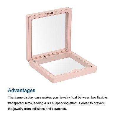 Floating Thin Film Display Box With Base 9cm X 9cm X 2cm Pack Of 6