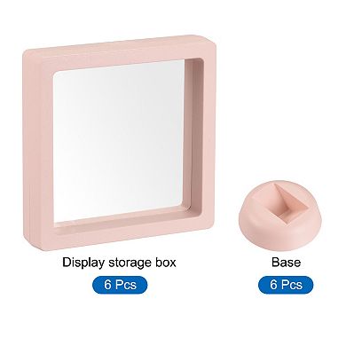 Floating Thin Film Display Box With Base 9cm X 9cm X 2cm Pack Of 6