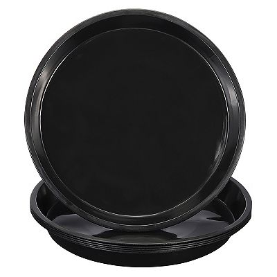 6 Pack Large Plastic Plant Saucer 25" Plant Tray For Pots Round Plant Dish  Plant Drip Trays, Black