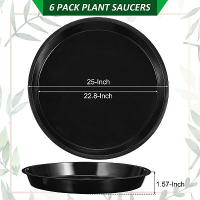 6 Pack Large Plastic Plant Saucer 25" Plant Tray For Pots Round Plant Dish  Plant Drip