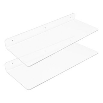 Acrylic Floating Shelves Clear Shelves For Bathroom Bedroom Living Room Wall Display Shelf 2 Pack