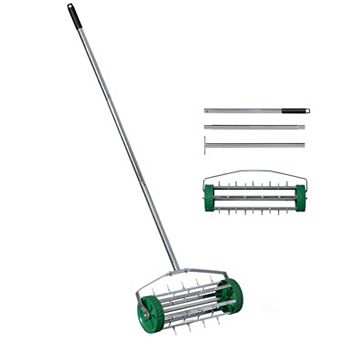 Lawn Aerator With Sturdy Steel Handle And Sharp Metal Tines To Promote Thick And Healthy Growth
