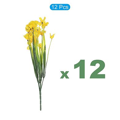 Artificial Flower Heads, Plastic Fake Plants Hydrangea Faux Flowers 12pcs