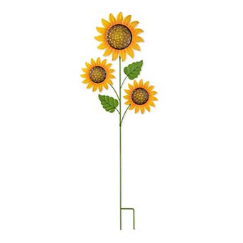 Glitzhome 48.25"h Sunflowers Yard Sign With Stake, Metal Garden Stake for Fall Harvest