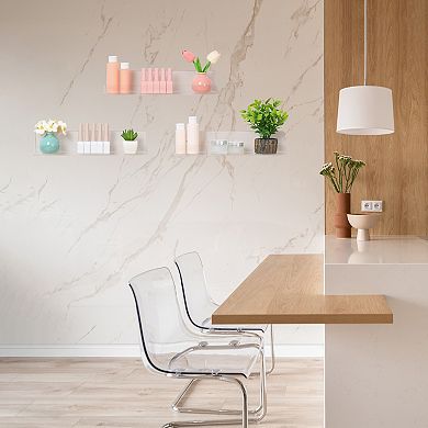 Acrylic Floating Shelves For Wall, Clear Shelves For Bathroom Kitchen Wall Display Shelf 3 Pack