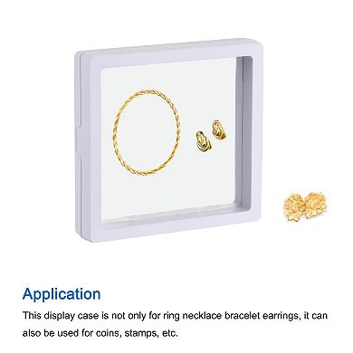 Floating Thin Film Display Box, Abs Frame Case 11cm X 11cm X 2cm Pack Of 4