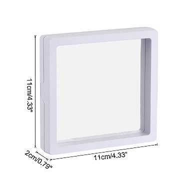 Floating Thin Film Display Box, Abs Frame Case 11cm X 11cm X 2cm Pack Of 4