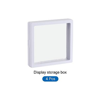 Floating Thin Film Display Box, Abs Frame Case 11cm X 11cm X 2cm Pack Of 4