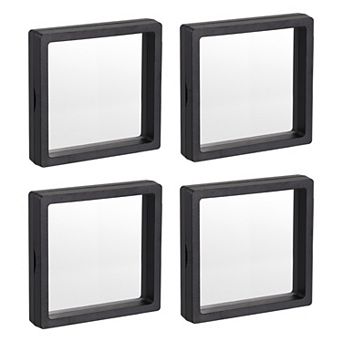 Floating Thin Film Display Box, Abs Frame Case 11cm X 11cm X 2cm Pack Of 4
