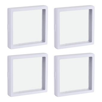 Floating Thin Film Display Box, Abs Frame Case 11cm X 11cm X 2cm Pack Of 4