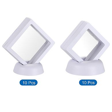 Floating Thin Film Display Box, Abs Frame Case With Base Pack Of 20