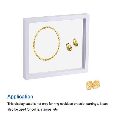 Floating Thin Film Display Box, Abs Frame Case 18cm X 18cm X 2cm Pack Of 4