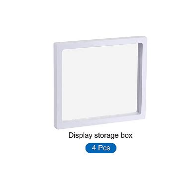 Floating Thin Film Display Box, Abs Frame Case 18cm X 18cm X 2cm Pack Of 4