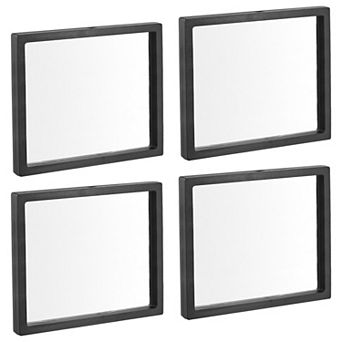 Floating Thin Film Display Box, ABS Frame Case 18cm x 18cm x 2cm Pack of 4