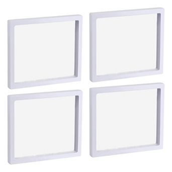 Floating Thin Film Display Box, ABS Frame Case 18cm x 18cm x 2cm Pack of 4