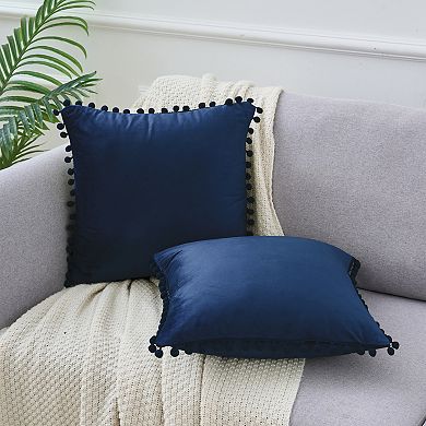 Fringe Pom Poms Decorative Throw Pillow Covers Cushion Pillow Cases Room 18" X 18", 20" X 20"