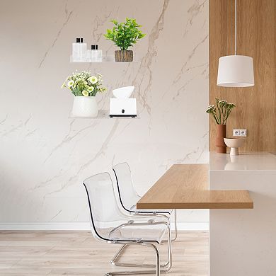 Clear Shelves For Bathroom Bedroom Wall Display Shelf, Floating Shelves For Wall Clear 2 Pack