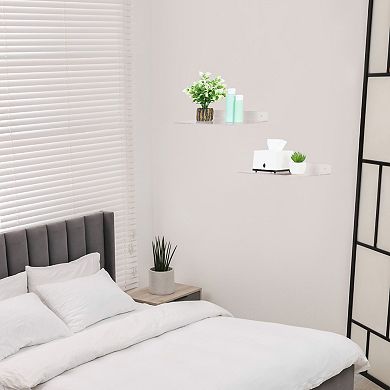 Clear Shelves For Bathroom Bedroom Wall Display Shelf, Floating Shelves For Wall Clear 2 Pack
