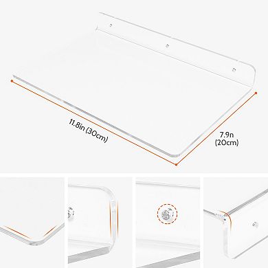 Clear Shelves For Bathroom Bedroom Wall Display Shelf, Floating Shelves For Wall Clear 2 Pack