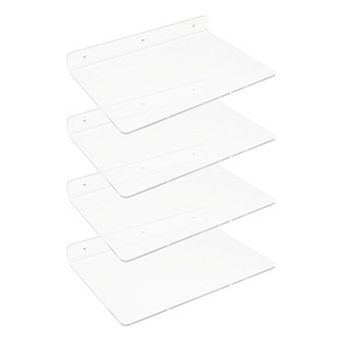 Clear Shelves For Bathroom Bedroom Wall Display Shelf, Acrylic Floating Shelves For Wall 4 Pack