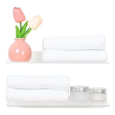 Clear Shelves For Bathroom Bedroom Wall Display Shelf, Acrylic Floating Shelves For Wall 4 Pack