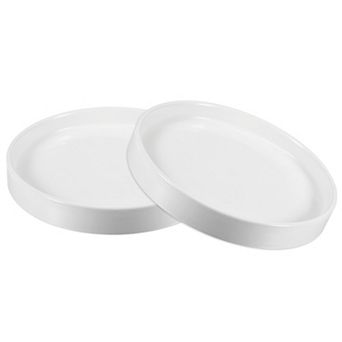 Plant Pot Saucer 20cm Ceramic Round Flower Drip Tray For Indoor Outdoor, Pack Of 2