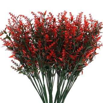 20 Bundles Artificial Lavender Flowers Plastic Shrubs For Indoor Outdoor