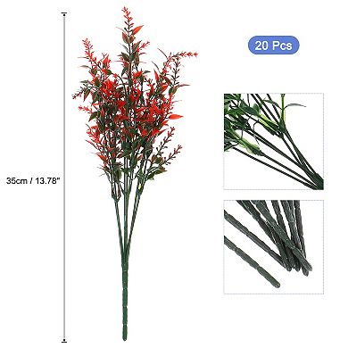 20 Bundles Artificial Lavender Flowers Plastic Shrubs For Indoor Outdoor