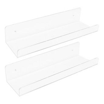 Acrylic Floating Shelves For Wall, Shelves For Bathroom Bedroom Wall Display Shelf Clear 2 Pack