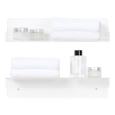 Acrylic Floating Shelves For Wall, Shelves For Bathroom Bedroom Wall Display Shelf Clear 2 Pack