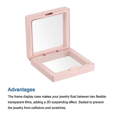 Floating Thin Film Display Box, ABS Frame Case 7cm x 7cm x 2cm Pack of 5