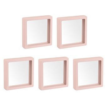 Floating Thin Film Display Box, ABS Frame Case 7cm x 7cm x 2cm Pack of 5