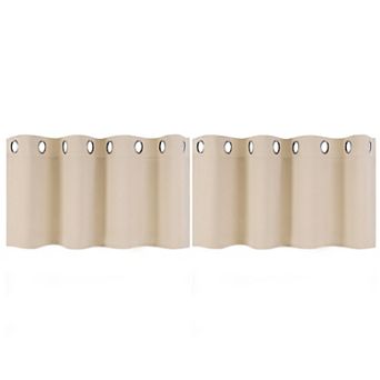 2 pc Blackout Window Curtain Panels Kitchen Curtains 52 X 18 Inch