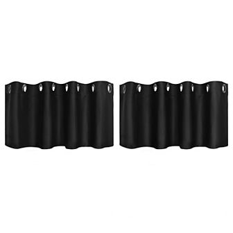 2 pc Blackout Window Curtain Panels Kitchen Curtains 52 X 18 Inch