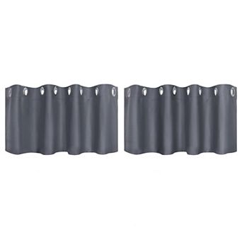 2 pc Blackout Window Curtain Panels Kitchen Curtains 52 X 18 Inch