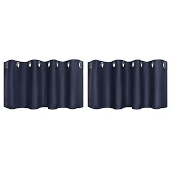 2 pc Blackout Window Curtain Panels Kitchen Curtains 52 X 18 Inch