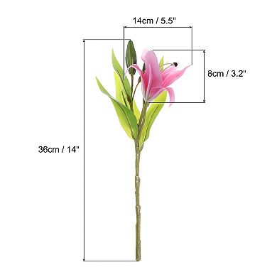 6 Pcs Lily Artificial Flowers White Flowers In Vase For Table Decorations