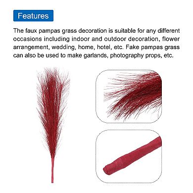 3pcs Pampas Grass 17.7" Fake Pampas Grass For Wedding Decoration