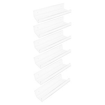 Acrylic Floating Shelves For Wall, Clear Shelves For Bathroom Kitchen Wall Display Shelf 6 Pack