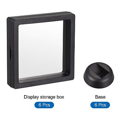 Floating Thin Film Display Box With Base 9cm X 9cm X 2cm Pack Of 6