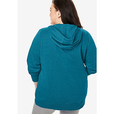 Woman Within Plus Size Better Fleece Zip-Front Hoodie