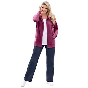 Woman Within Plus Size Better Fleece Zip-Front Hoodie