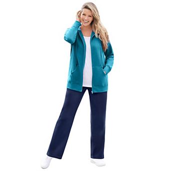 Woman Within Plus Size Better Fleece Zip-Front Hoodie