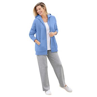 Woman Within Plus Size Better Fleece Zip-Front Hoodie