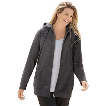 Woman Within Plus Size Better Fleece Zip-Front Hoodie